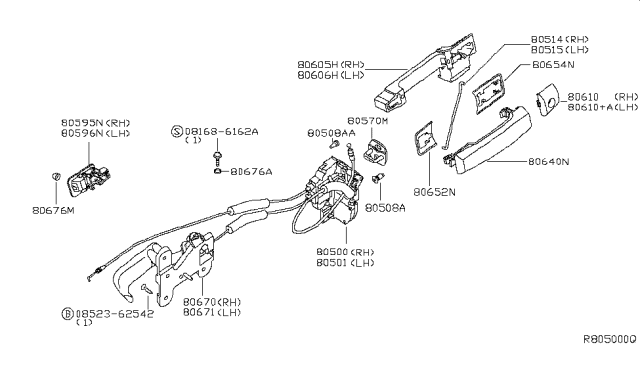 2012 Nissan Titan  Front Left Door Lock Actuator Diagram for 805019GE1A