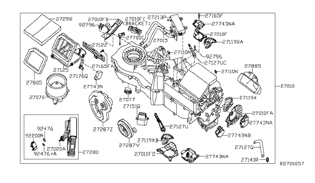 2008 Nissan Titan Resistance Assembly-Heater Diagram for 271505Z000