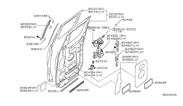 2012 Nissan Titan Grommet Diagram for 768487S200
