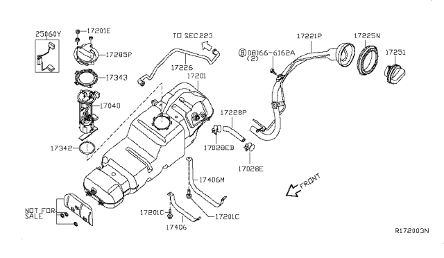 2005 Nissan Titan  Hose-Filler Diagram for 172287S205