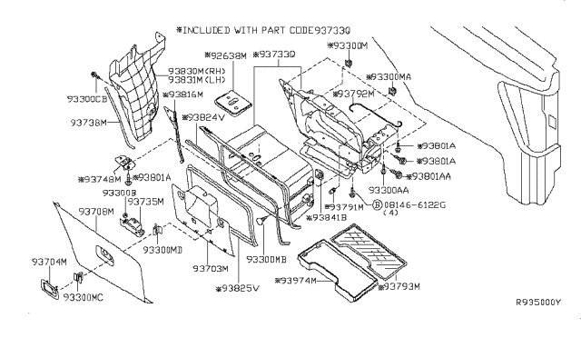 2012 Nissan Titan  Striker-Storage Box Diagram for 937487S200