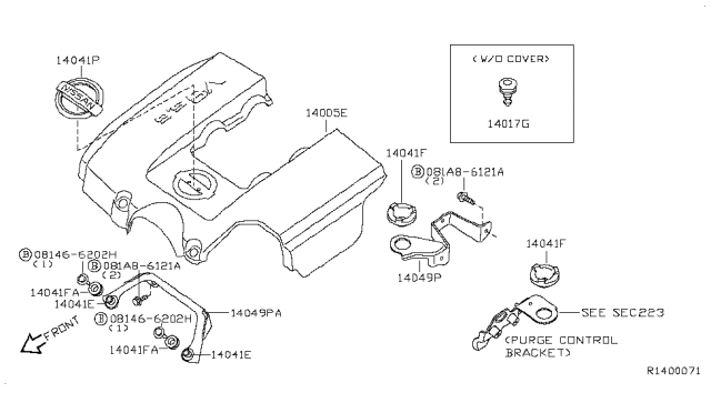 2013 Nissan Titan  Bracket-Ornament Diagram for 140497S010