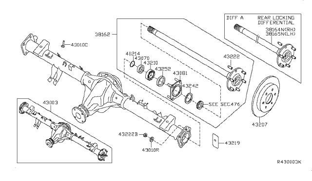 2012 Nissan Titan  SHIM Diagram for 430367B805