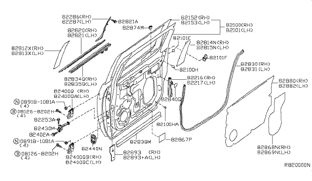 2006 Nissan Titan  Bolt Diagram for 011250054U