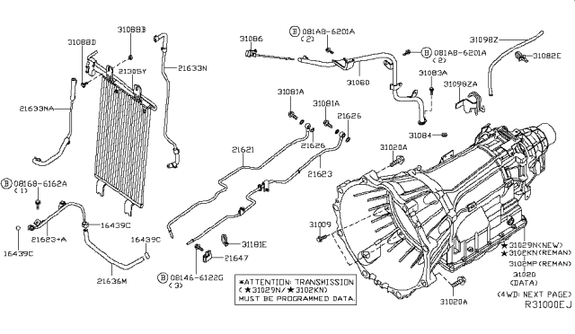 2011 Nissan Titan  Cooler Assembly-Oil Diagram for 216069FD0A