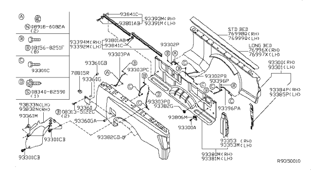 2007 Nissan Titan Panel Assembly-MUDGUARD, Front, LH Diagram for 938337S200