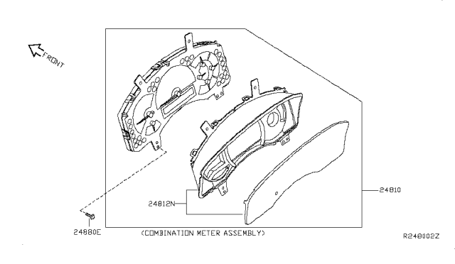 2011 Nissan Titan Speedometer Instrument Cluster Diagram for 24810ZV24E