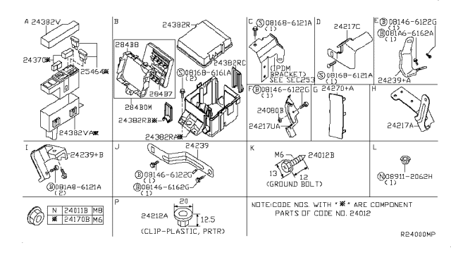 2010 Nissan Titan  Nut Diagram for 0122500045