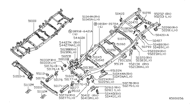 2013 Nissan Titan  Nut Diagram for 54588AD00D