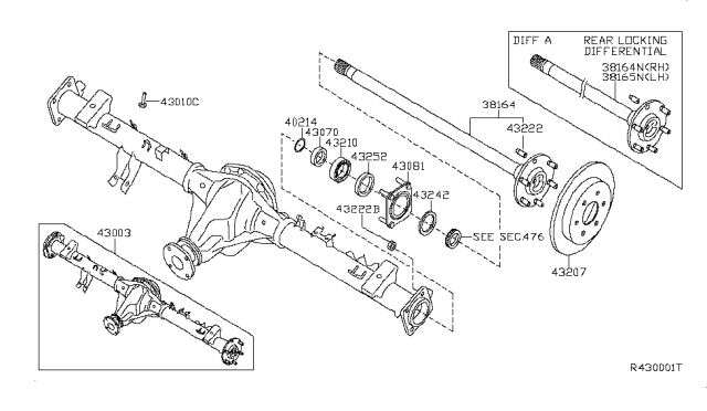 2008 Nissan Titan  Nut Hub Bolt Diagram for 012250017U