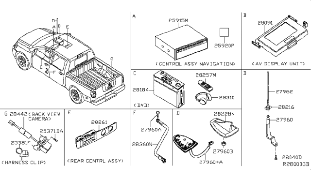 2014 Nissan Titan  Rod - Antenna Diagram for 28215ZV00A