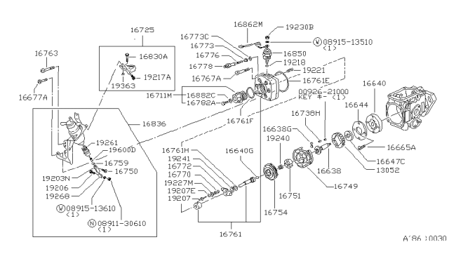 1981 Nissan Datsun 810  Nut Diagram for 0891130610