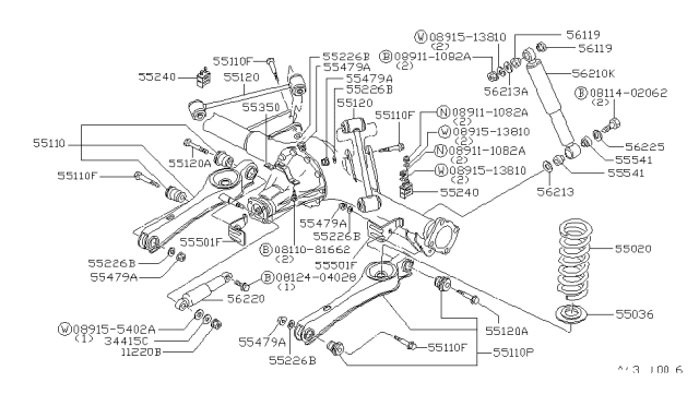 1983 Nissan Datsun 810  Washer-Special Diagram for 5611373000