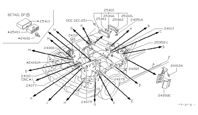 1982 Nissan Datsun 810  Cable Battery Diagram for 24080W2500