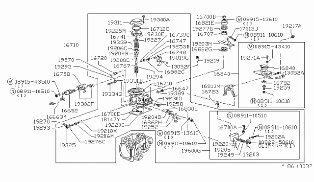 1982 Nissan Datsun 810  Nut Diagram for 0891110610