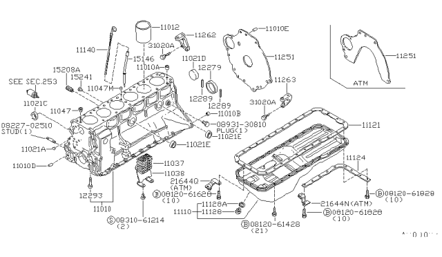 1980 Nissan Datsun 810  Cylinder Liner Diagram for 1101221000