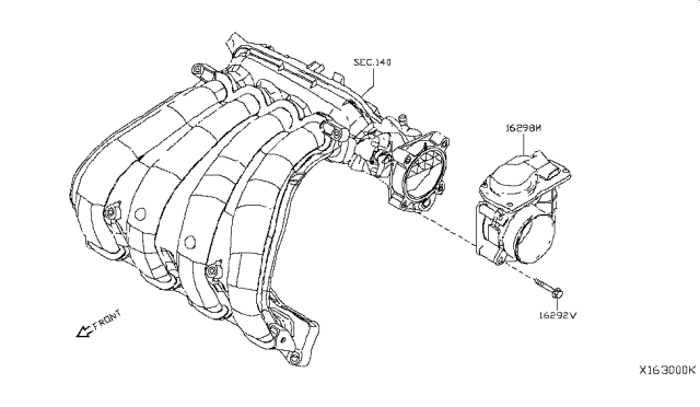 2007 Nissan Versa  Throttle Chamber Assembly Diagram for 16119ET000