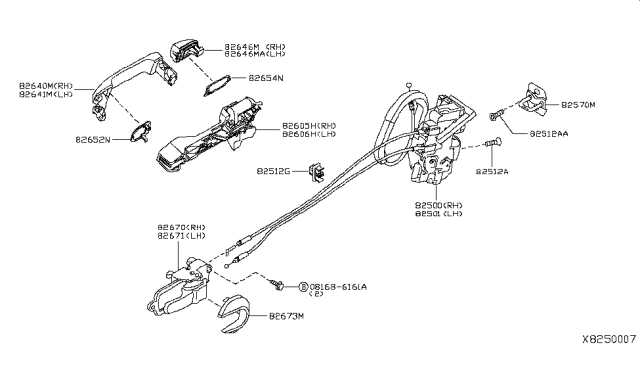 2011 Nissan Versa Rear Left Driver Door Lock Actuator Diagram for 82501EL00C