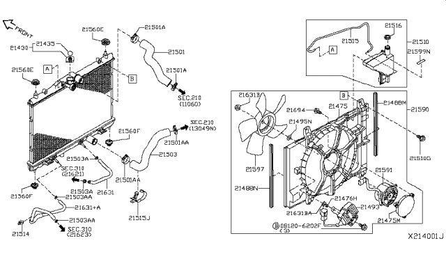 2009 Nissan Versa  Hose-Lower Diagram for 21503CH000