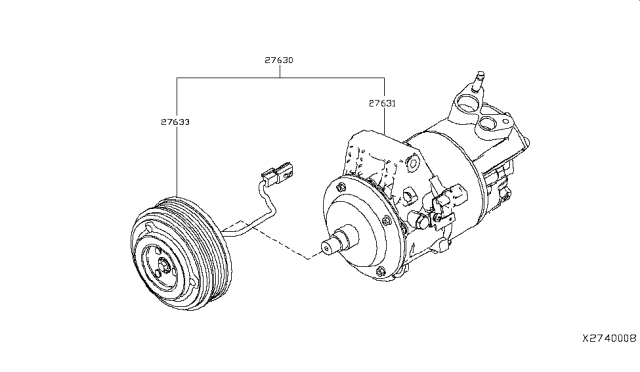 2008 Nissan Versa Compressor - Cooler Diagram for 92600CJ61B