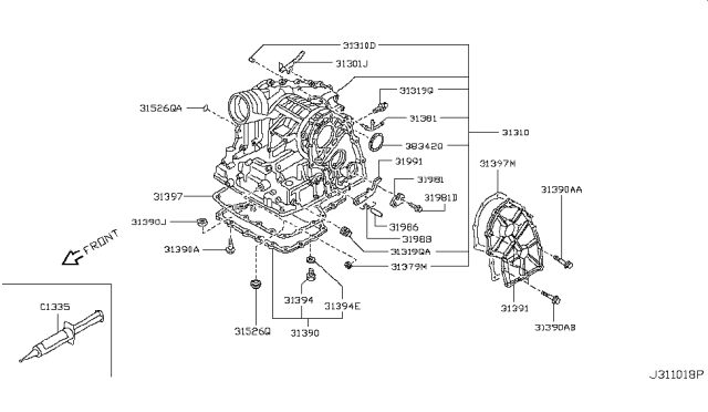 2008 Nissan Versa  Plug-Thread Diagram for 3331233G0A