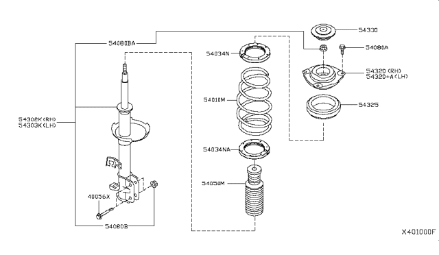 2010 Nissan Versa  Strut Kit-Front Suspension, RH Diagram for E4302EL00A