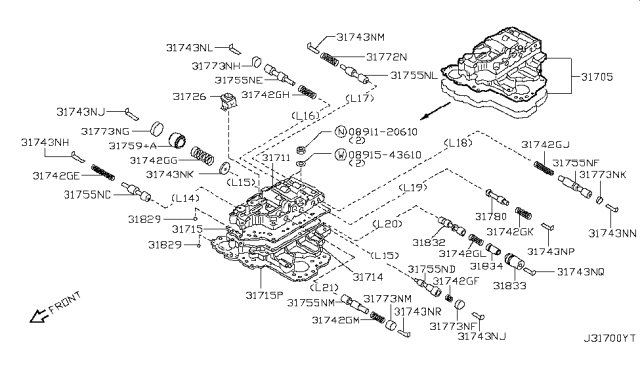 2007 Nissan Versa  Spring-Lock Up Control Diagram for 318343AX00