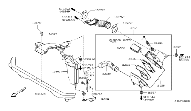 2011 Nissan Versa  Case Diagram for 16563ED000