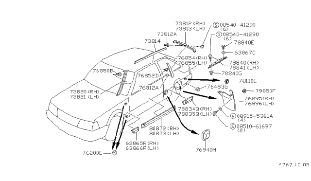 1985 Nissan Stanza  Screw Tapping Diagram for 0854041290
