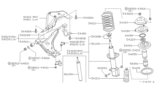 1985 Nissan Stanza  Bolt-Gusset Diagram for 54428D0105