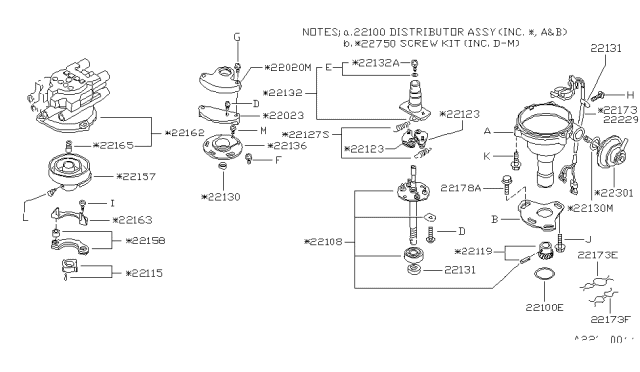 1984 Nissan Stanza  Clip Cable Diagram for 14762H7900