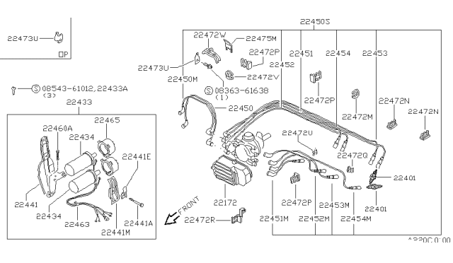 1984 Nissan Stanza  Spark Plug Diagram for 22401P8316
