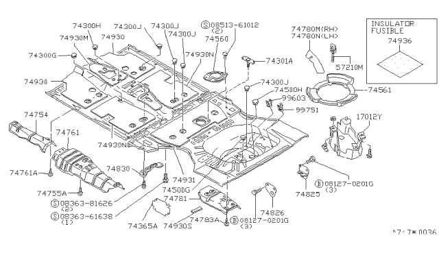 1986 Nissan Stanza  Bolt Hex Diagram for 081270201G