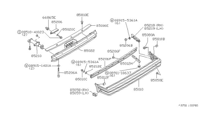1986 Nissan Stanza  Clip Diagram for 0155301251