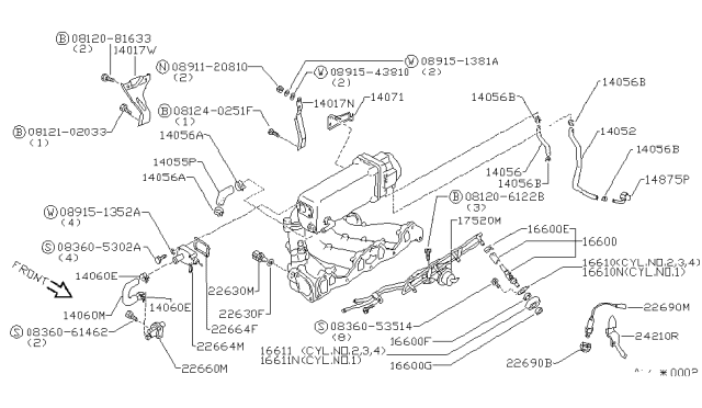 1986 Nissan Stanza Engine Coolant Temperature Sensor Diagram for 22630N4200