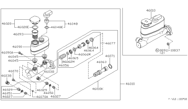 1983 Nissan Stanza  Piston Assy-Secondary Diagram for 46073D2810