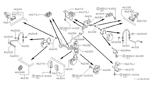 1986 Nissan Stanza  Bolt-Union Diagram for 46356G3700