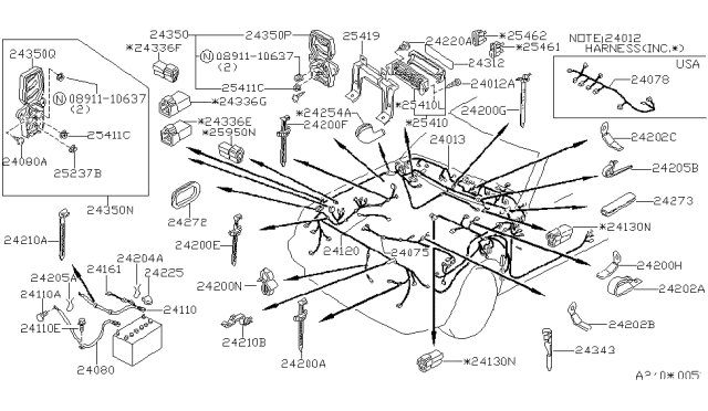 1986 Nissan Stanza  Screw Diagram for 0145100031