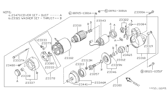 1989 Nissan Sentra  Bolt Through Diagram for 23340M4900