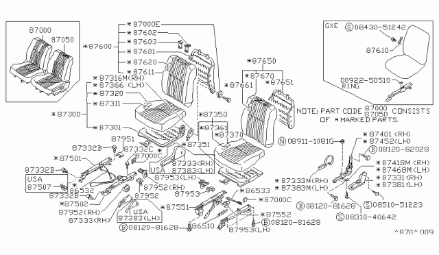 1989 Nissan Sentra  Bolt Diagram for 0812082028