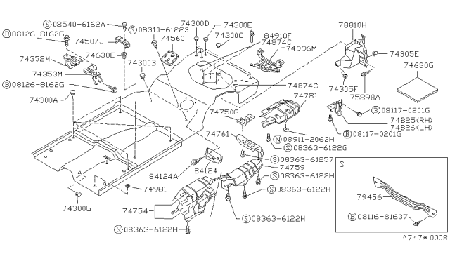 1988 Nissan Sentra  Bolt Diagram for 0811681637