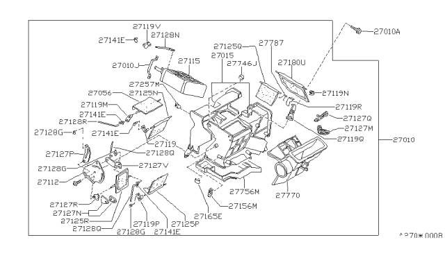 1988 Nissan Sentra  Case Assembly-Heating Unit Diagram for 2712060A10