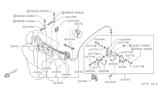 1987 Nissan Sentra  Screw Diagram for 0836060812