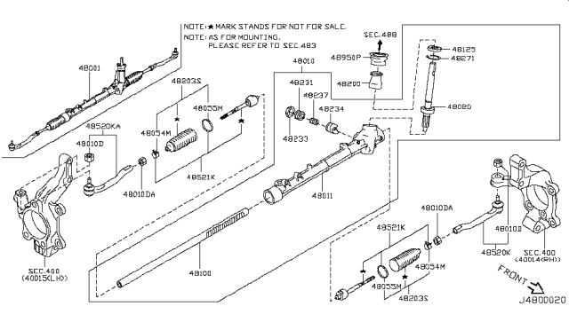 2010 Nissan Cube Nut Diagram for 482331FA0A