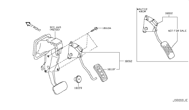 2013 Nissan Cube  Lever Complete-Accelerator, W/DRUM Diagram for 180021JY0B