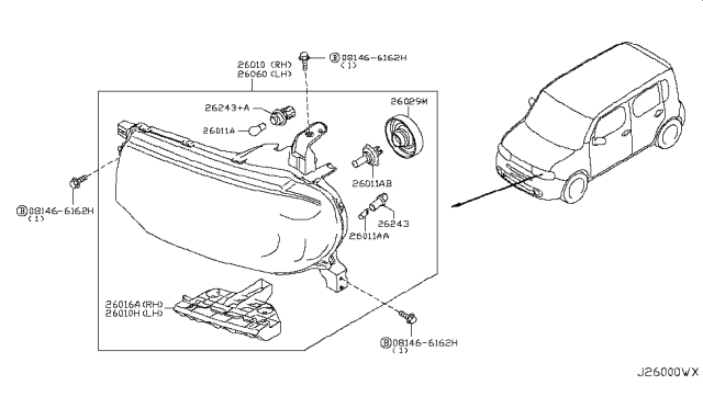 2012 Nissan Cube  Clip Diagram for 622281FA0A