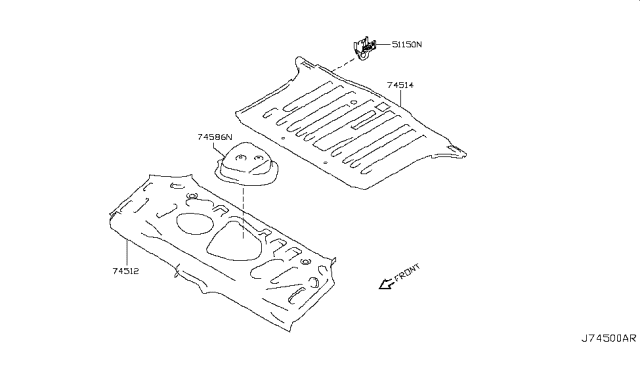 2012 Nissan Cube  Floor - Rear, Rear Diagram for G45141FCMA