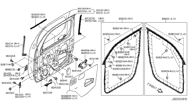 2014 Nissan Cube  Screen Sealing Diagram for 808601FA0A