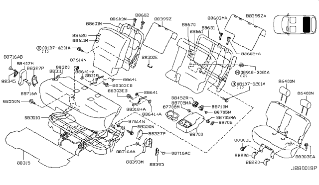 2013 Nissan Cube  Bolt Diagram for 081B70201A