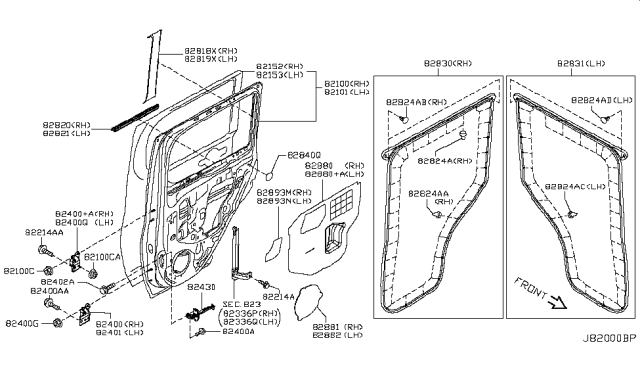 2012 Nissan Cube  WEATHERSTRIP-Rear RH Diagram for 828301FA0A